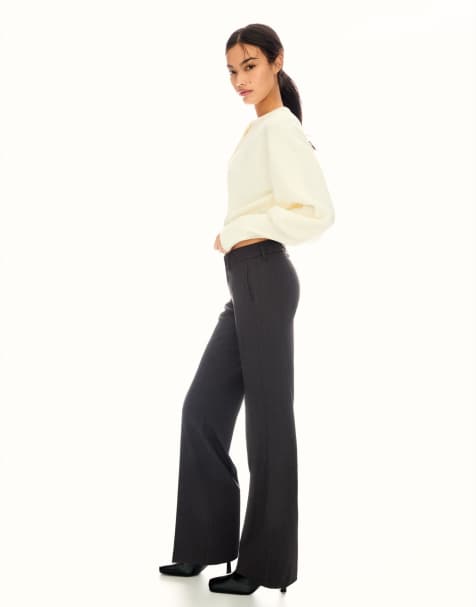 Bershka - Pantalon bootcut - Gris - view 1