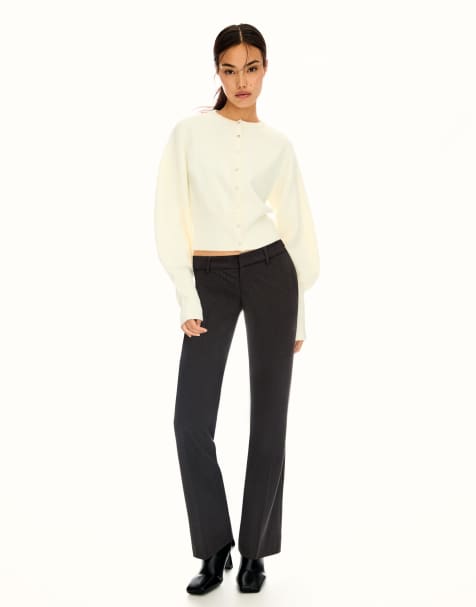 Bershka - Pantalon bootcut taille basse - Gris - view 1