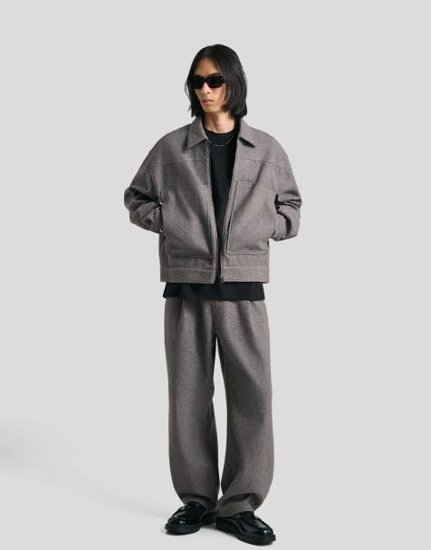 Bershka - Pantalon bouffant en flanelle - Gris - view 1