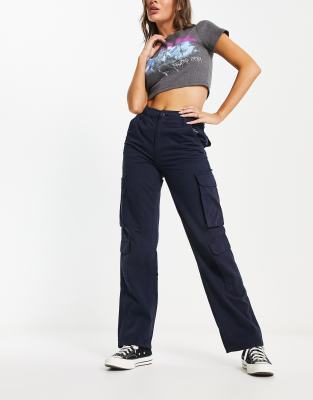 T-shirt Bershka Bleu Marine Et Rouge - Taille XS (34), Occasion Très Bon état, Thème Marin