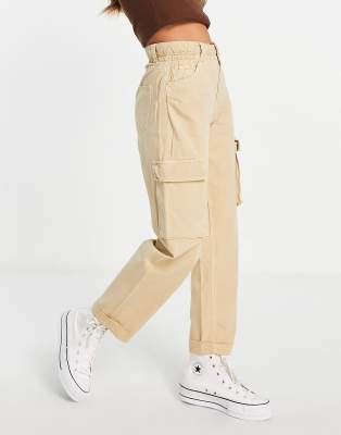 jean cargo beige bershka
