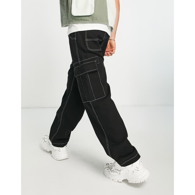 Pantalon cargo ample en tissu technique stretch