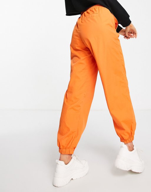 Bershka Pantalon cargo bouffant en nylon Orange ASOS