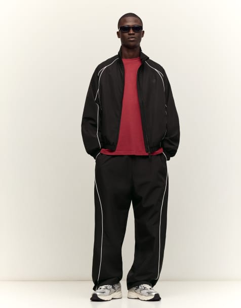 Bershka - Pantalon cargo en tissu technique - Noir - view 1