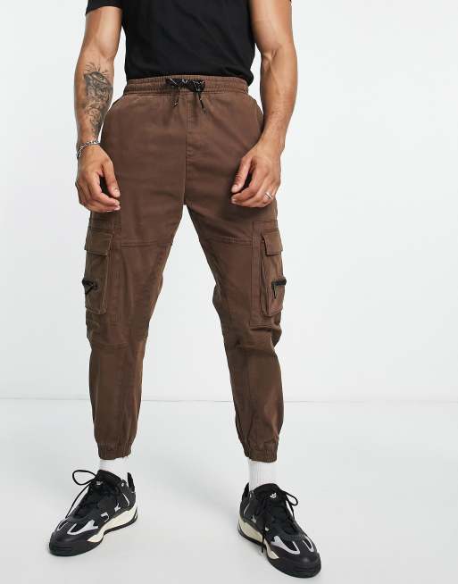 Pantalon marron online bershka