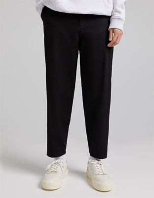 Pantalons chino Bershka - Pantalon chino ample - Noir