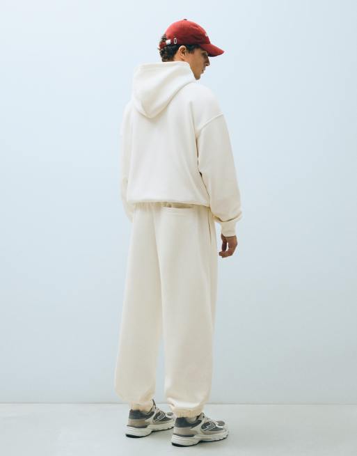 Bershka - Pantalon de jogging ample - Blanc, 4 de 6