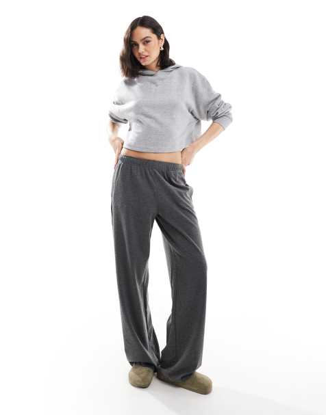 Bershka - Pantalon de jogging ample en maille douce - Gris - view 1