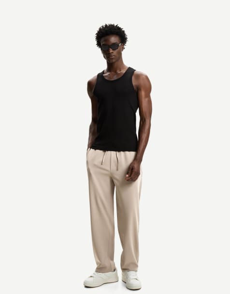 Bershka - Pantalon de jogging droit ajusté - Beige - view 1