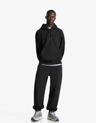 Bershka - Pantalon de jogging duveteux - Noir