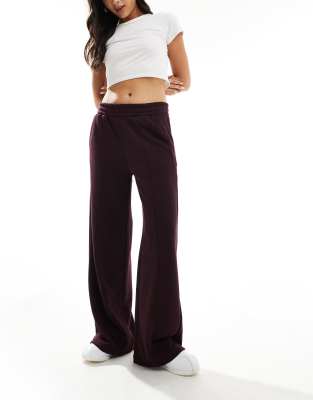 Bershka - Pantalon de jogging large - Bordeaux-Rouge