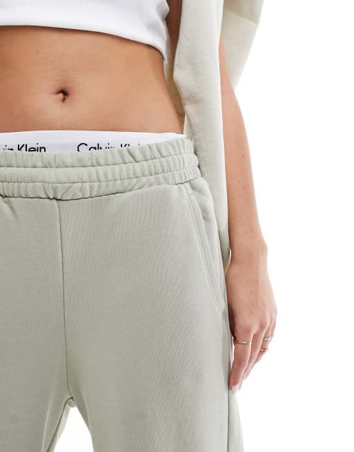 Bershka - Pantalon de jogging large - Kaki délavé, 4 de 4