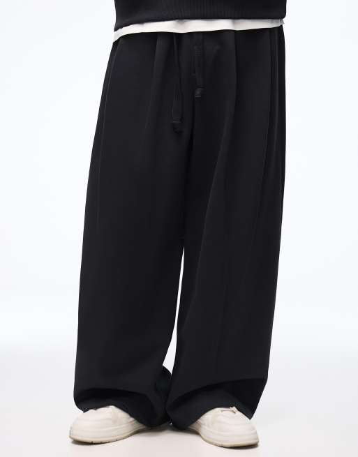 Bershka - Pantalon de jogging plissé ample en tissu contrecollé - Bleu, 5 de 7