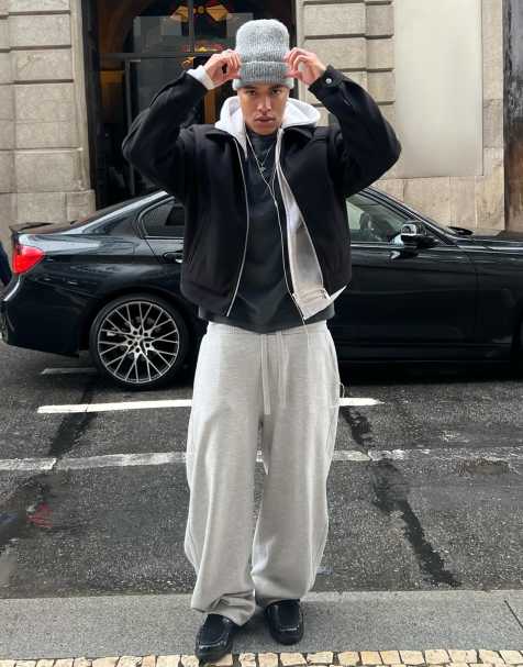 Bershka - Pantalon de survêtement coupe ballon - Gris clair - view 1