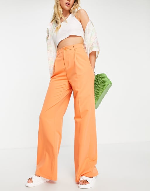 Bershka - Pantalon d'ensemble ajusté - Orange