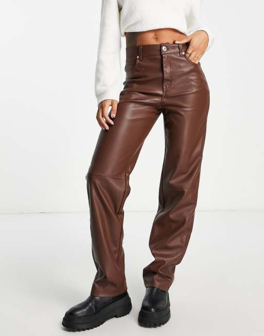 Pantalon en cuir bershka sale