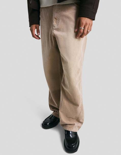 Bershka - Pantalon en velours côtelé ultra baggy - Beige - view 1