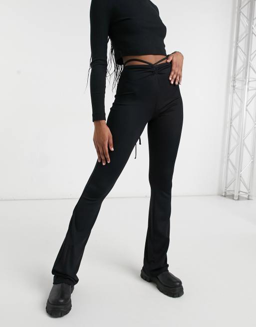 Bershka Pantalon vas d tail crois Noir ASOS