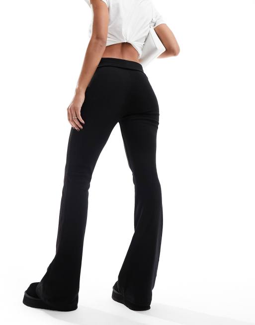 Bershka - Pantalon évasé à taille repliée - Noir, 5 de 5
