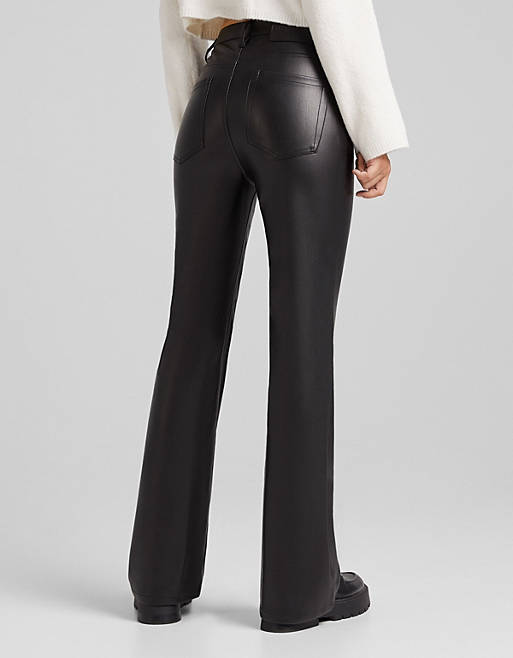 Parosh Pantalon en cuir noir style d\u00e9contract\u00e9 Mode Pantalons Pantalons en cuir 