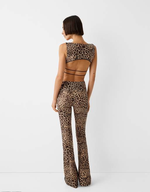 Bershka - Pantalon évasé - Imprimé léopard, 3 de 4
