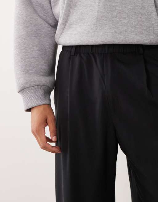 Bershka - Pantalon fluide ultra baggy à pinces - Noir, 2 de 5