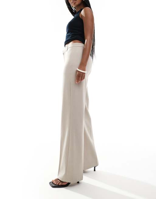 Bershka Pantalon habillé à taille haute Beige chiné ASOS