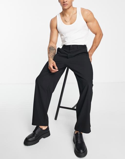 Bershka - Pantalon habillé ample - Noir