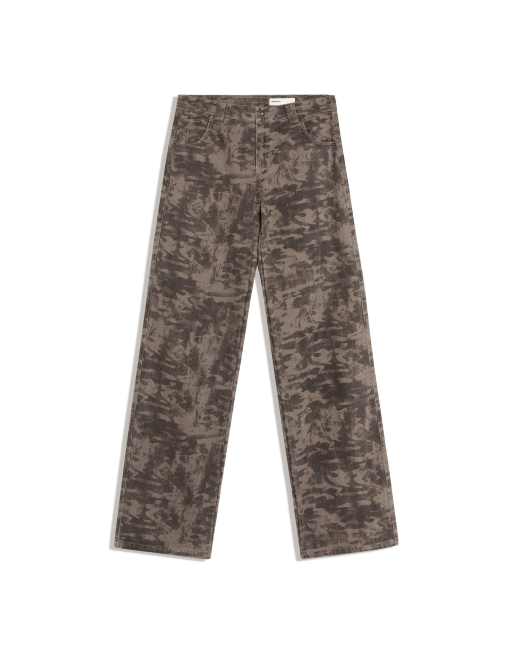 Bershka pantalon imprimé avec poche brodée et clous marron, 2 de 2