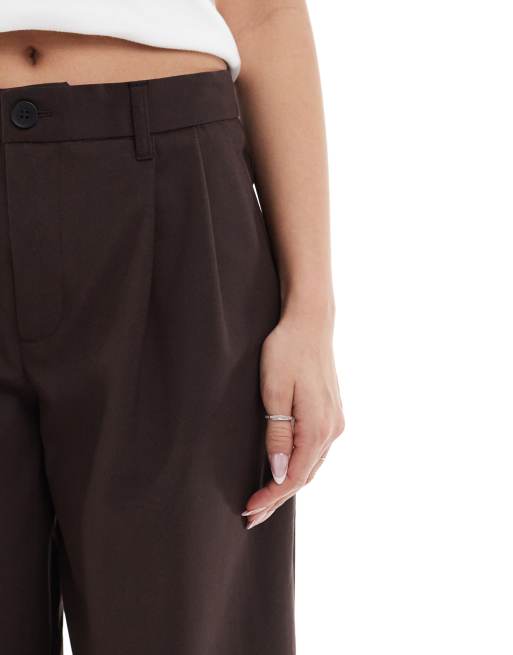 Bershka - Pantalon large ajusté - Marron, 4 de 5
