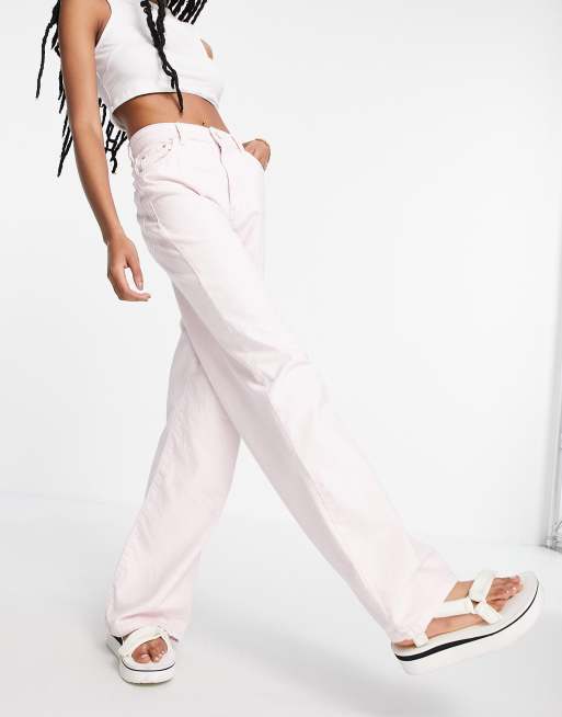 Pantalon large rose online pale