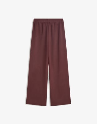 Bershka - Pantalon large doux - Bordeaux-Rouge