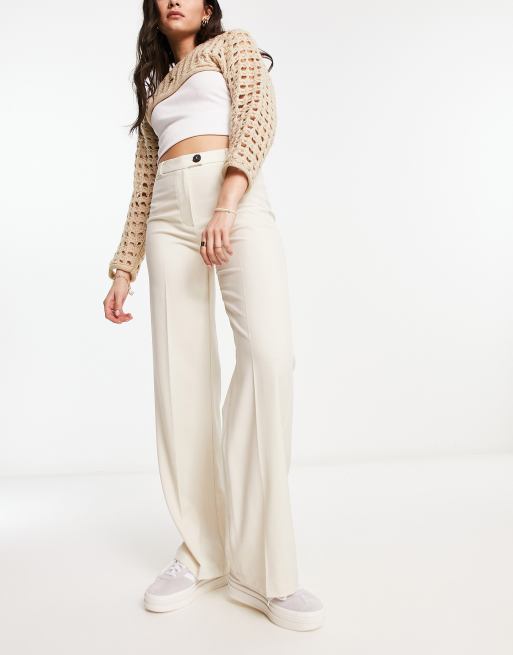 Pantalon large creme new arrivals