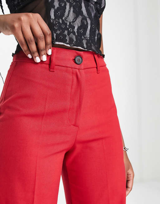 Pantalon rouge bershka hot sale