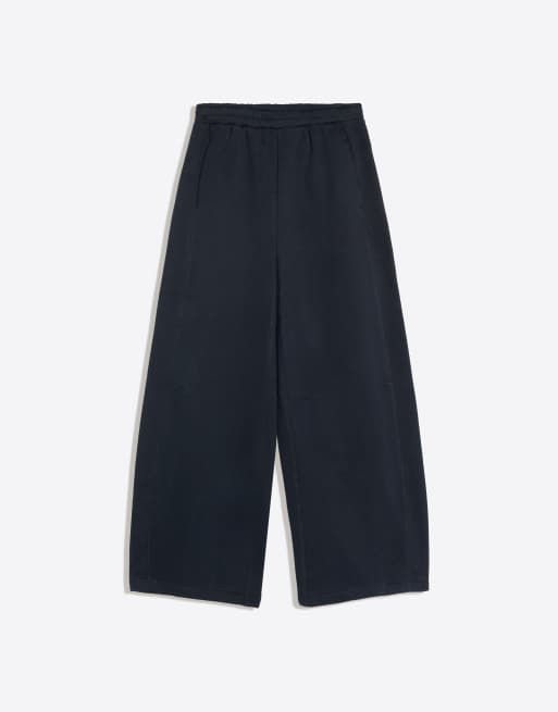 Bershka pantalon parachute en peluche bleu marine, 5 de 5