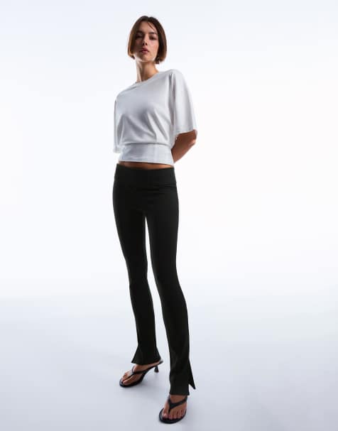 Bershka - Pantalon taille basse ultra compact - Noir - view 1