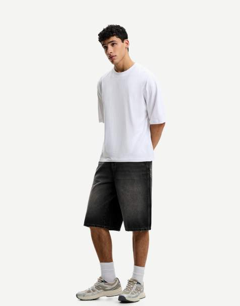 Bershka - Pantaloncini bermuda in denim neri stile skater - view 1