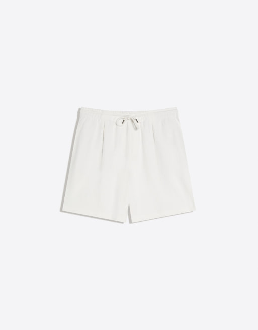 Bershka - Pantaloncini bermuda in felpa testurizzata bianchi, 4 di 4