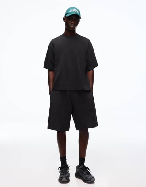 Bershka - Pantaloncini bermuda in tessuto interlock neri - view 1