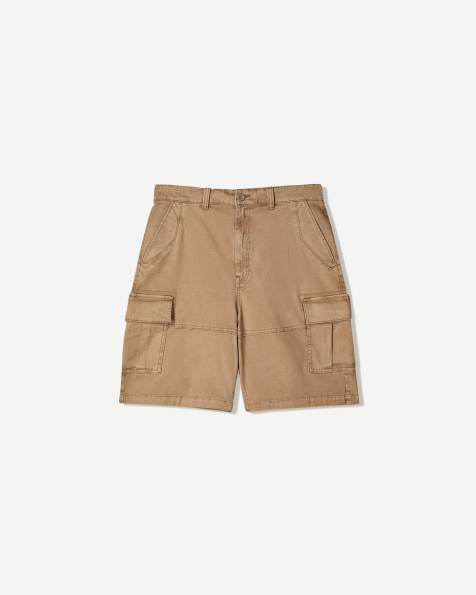 Bershka - Pantaloncini cargo color cammello stile bermuda - view 1