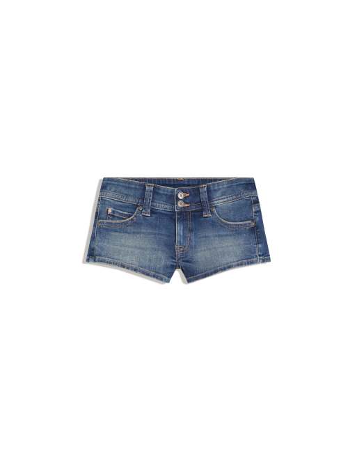 Bershka - Pantaloncini corti in denim blu, 5 di 5