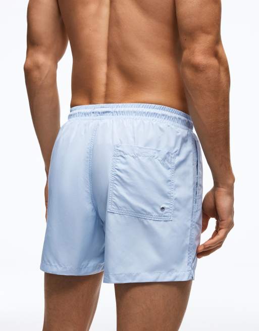 Bershka - Pantaloncini da bagno basic azzurri, 3 di 4