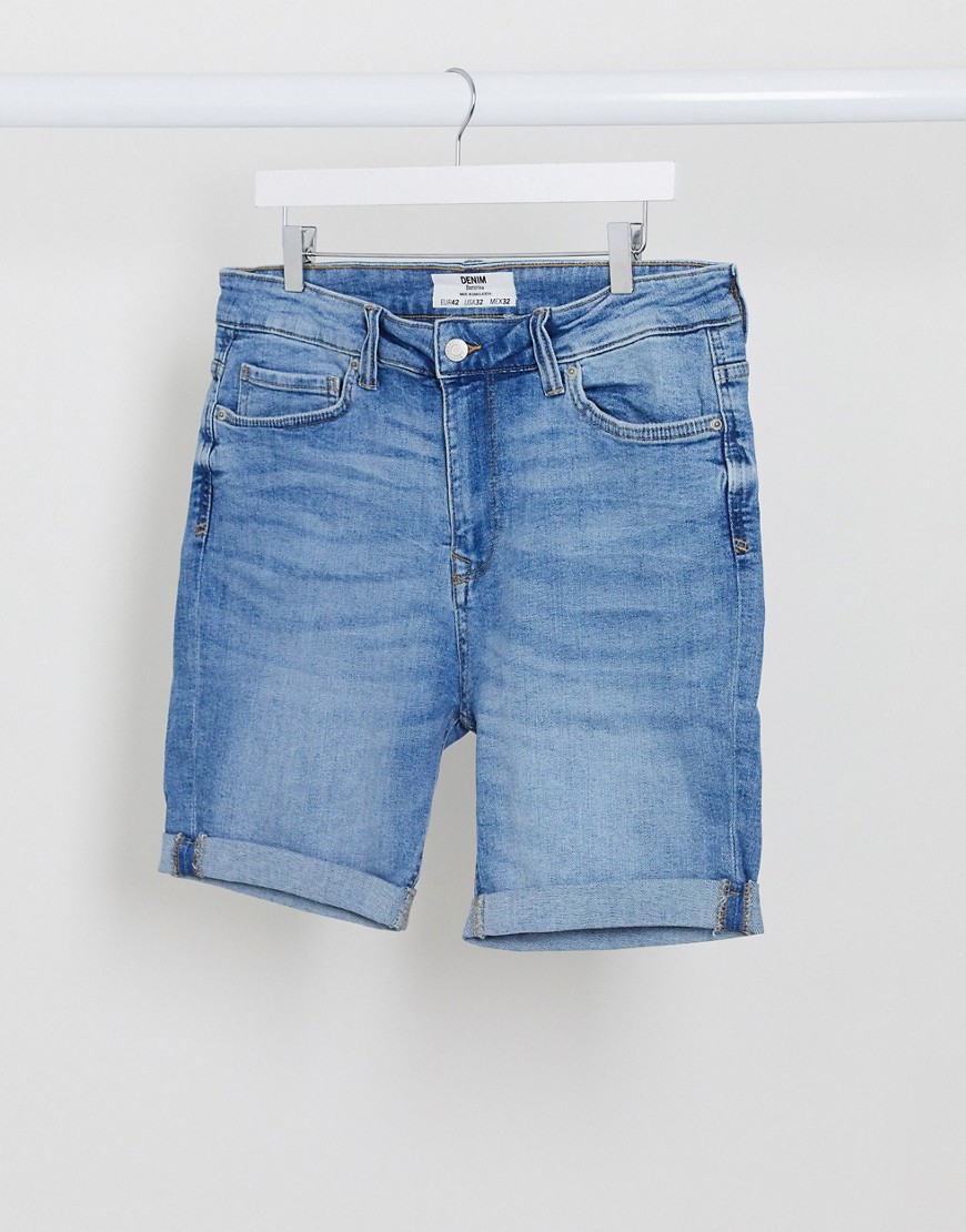Bershka - Pantaloncini di jeans super skinny blu