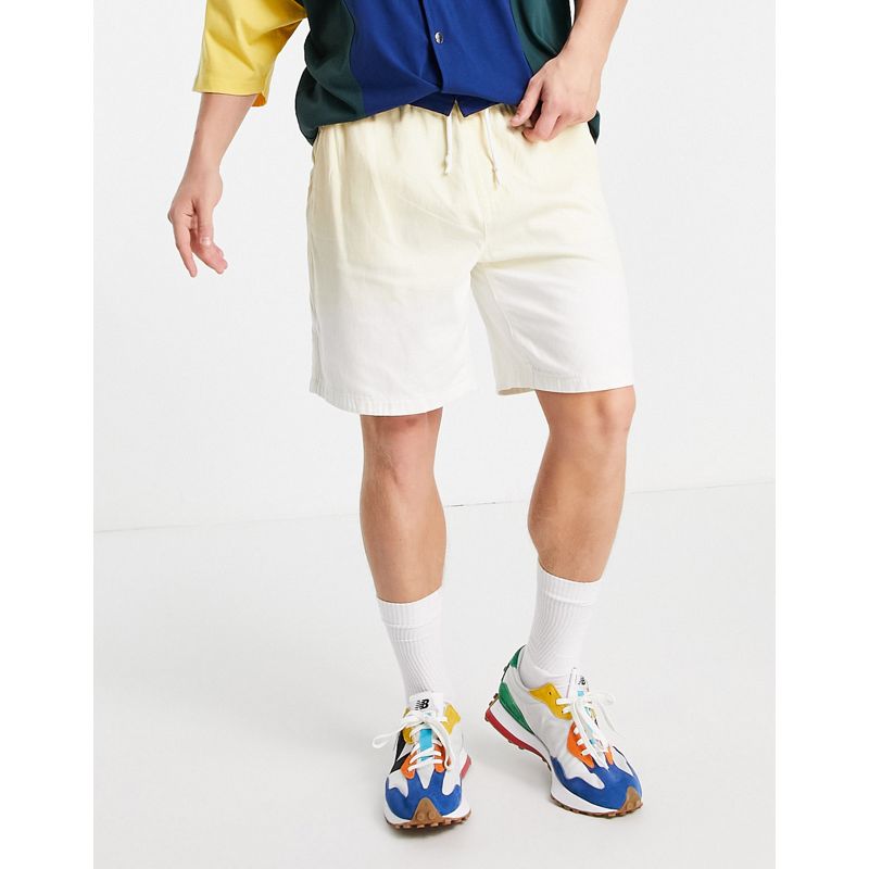 sx595 Uomo Bershka - Pantaloncini gialli e bianchi in coordinato