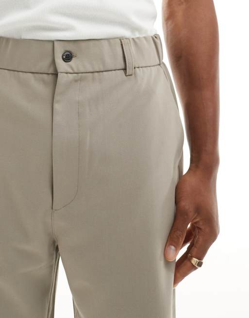 Bershka - Pantaloncini squadrati sartoriali beige in coordinato  , 3 di 6