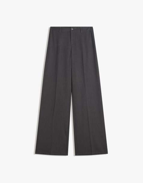 Bershka - Pantaloni a fondo ampio grigi e neri - view 1