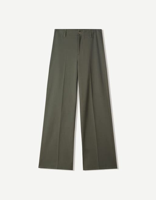 Bershka - Pantaloni a fondo ampio kaki, 4 di 4