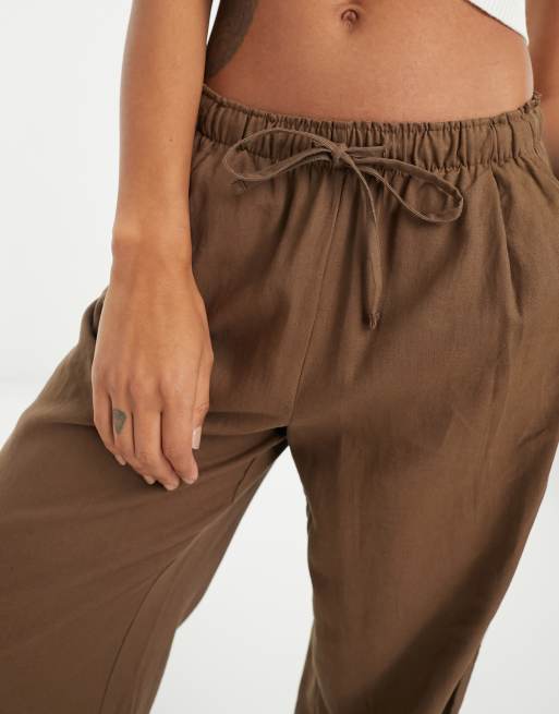 Pantaloni paper bag on sale bershka