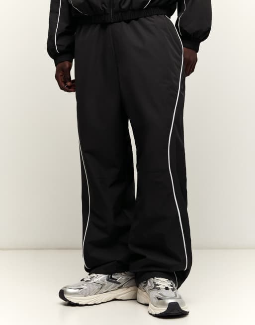 Bershka - Pantaloni ampi tecnici neri, 2 di 4