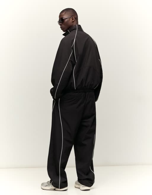 Bershka - Pantaloni ampi tecnici neri, 3 di 4